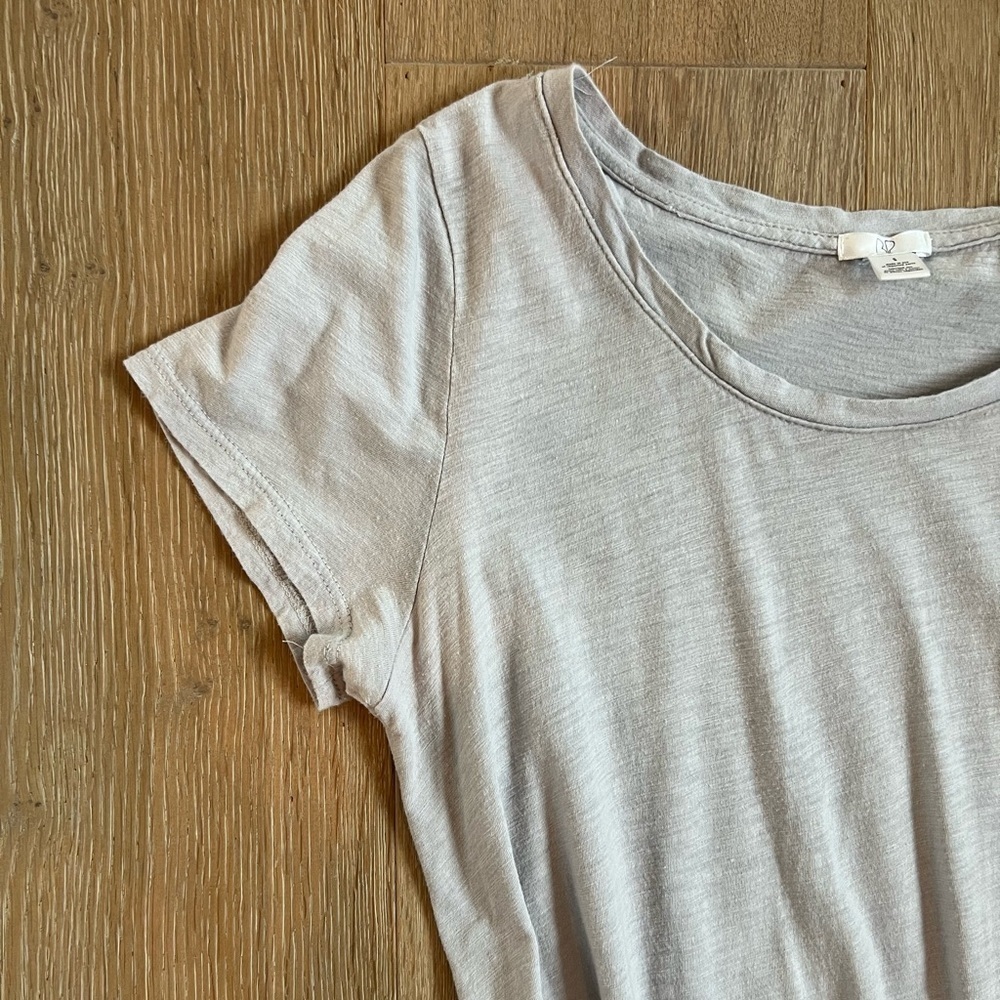 BP Short Sleeve T-Shirt Scoop Neck with Front Knot in Grey Nordstrom - Picture 3 of 15